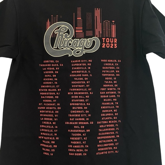 Chicago Band Shirt NEW Hard Habit to Break Tour 2023 Black Graphic Tee Small - Picture 4 of 9